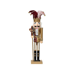 Decoris Pinewood Nutcracker with Joker Hat 40cm - Maroon