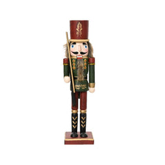Decoris Pinewood Nutcracker 38cm - Maroon/Green