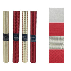 Decoris Polyester Runner Fabric 35 x 200cm - Gold/Red (4 Assorted)