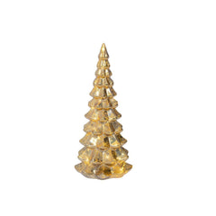 Lumineo BO Micro-Led Glass Tree with Steady Lights 32cm - Gold