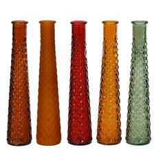 Decoris Recycled Glass Vase 32cm - Shades of Red (5 Assorted)