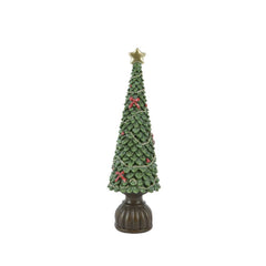 Decoris Polyresin Tree with Glitter 36cm - Green