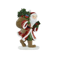 Decoris Polyresin Santa with Giftbag 34cm