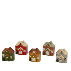 Lumineo BO Terracotta House with Steady Light 12cm - 5 Assorted