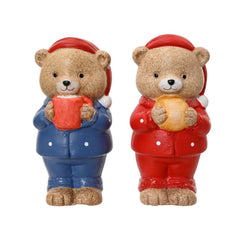 Decoris Terracotta Bear 12cm - 2 Assorted