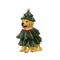 Decoris Polyrsin Standing Dog with Tree Costume 24cm