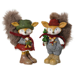 Decoris Polyresin Standing Fox 17.5cm - 2 Assorted