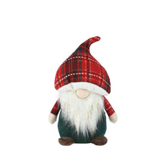 Decoris Polyester Gnome Standing 25cm - Red/Green