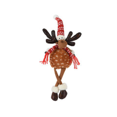 Decoris Polyester Deer with Puffy Body and Dangling Legs 46cm - Brown