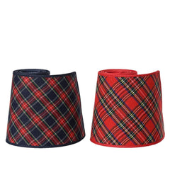 Everlands Polyester Tree Ring with Tartan Pattern D50 x H20cm - Red/Blue 2 Assorted
