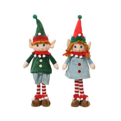Decoris Polyester Elf Standing 42cm - Green (2 Assorted)