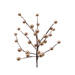 Decoris Pick with Foam Berries 26cm - Gold