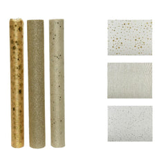 Decoris Polyester Runner Fabric with Glitter 35 x 200cm - Gold (3 Assorted)