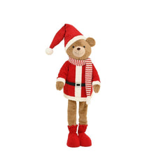 Decoris Polyester Bear Stanging 120cm - Red