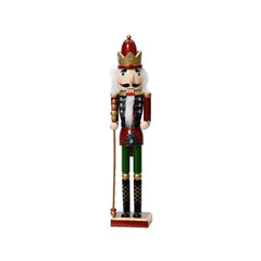 Decoris Firwood Nutcracker with Sceptre 38cm - Red/Green