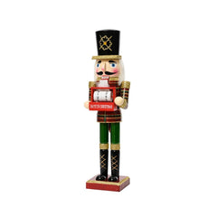 Decoris Firwood Nutcracker with Advent Calendar 38cm - Oxblood