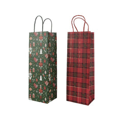 Decoris Paper Long Giftbags Set of 2pcs - Red/Green