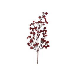 Decoris Spray with Foam Berries and Glitter 68cm - Red