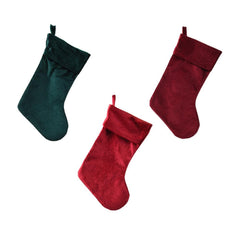 Decoris Polyester Stocking 42cm - Red/Green (3 Assorted)
