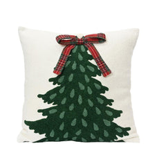 Kitchen Goods Cotton Cushion with Tree 45 x 45cm - Green/White