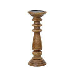 Decoris Mangowood Candleholder 12 x 12 x 36cm - Natural