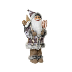 Decoris Santa Figure with Brown Coat 45cm