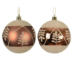Decoris Shatterproof Bauble 8cm - Brown (2 Assorted)