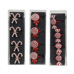 Kitchen Goods Plastic Napkin Ring Set of 4pcs - Red/White (3 Assorted)