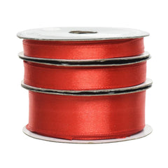 Decoris Polyster Satin Ribbon 500cm - Red (Assorted)
