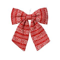 Decoris Polyester Bow 32cm - Red/White