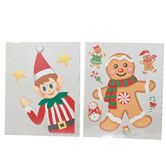 Decoris Window Sticker Elf or Gingerbread Man - 2 Assorted