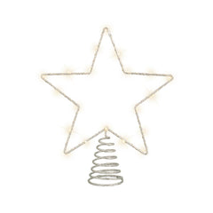 Lumineo BO Micro-Led Star Tree Topper 27cm - Silver/Classic Warm