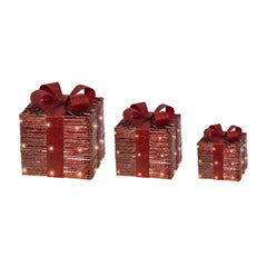 Lumineo BO Micro-Led Giftbox Set of 3 Pieces - Red/ Warm White