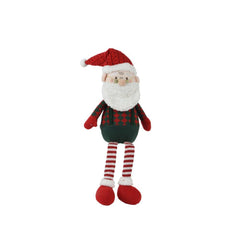 Decoris Polyester Mr. Claus Sitting with Dangling Legs 60cm - Red/Green