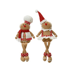 Decoris Polyester Gingerbread with Dangling Legs 48cm - Red (2 Assorted)