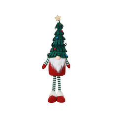Decoris Polyester Gnome Standing with Xmas Tree Hat 65cm - Green/Red