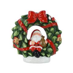Decoris Terracotta Wreath with Santa 10 x 23.7 x 24.3cm