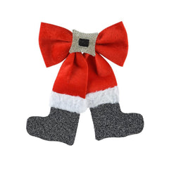 Decoris Polyester Bow Santa Claus 30cm - Red