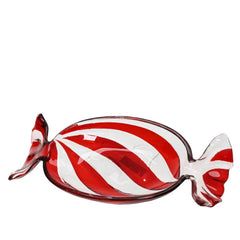 Kitchen Goods Glass Candy Tray 14.6 x 35cm - Red/White