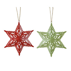 Decoris Iron Star 17cm - Red/Green (2 Assorted)
