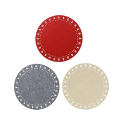 Decoris Felt Placemat with Snowflake and Tree Cut Out on Edge 38 x 38cm - 3 Assorted