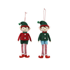 Decoris Polyester Elf Hanging 23cm (2 Assorted)