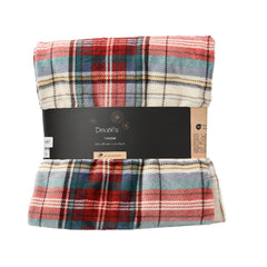 Decoris Polyester Throwover with Checks Print 130 x 170cm - Soft Colors