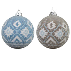 Decoris Foam Bauble with Absract Design 8cm - 2 Assorted