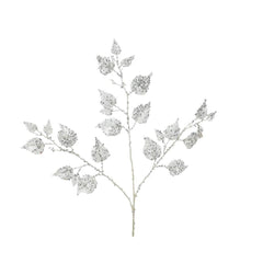 Decoris Plastic Spray with SpAngel on Leaf 68cm - Clear/Silver