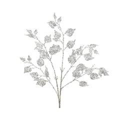 Decoris Plastic Spray with SpAngel on Leaf 83cm - Clear/Silver