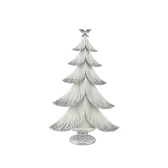 Decoris Polyresin Tree 34cm - White/Silver