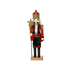 Decoris Plastic Nutcracker with Star Sceptre 60cm - Red