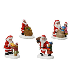 Lumineo Polyresin Village Santa Figurine Set of 2pcs - 2 Assorted