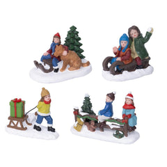 Lumineo Polyresin Village Kids Figurine Set of 2pcs - 2 Assorted